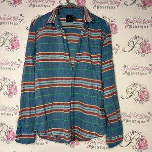 Hawkings McGill collared shirt button down long sleeve blue yellow red stripe